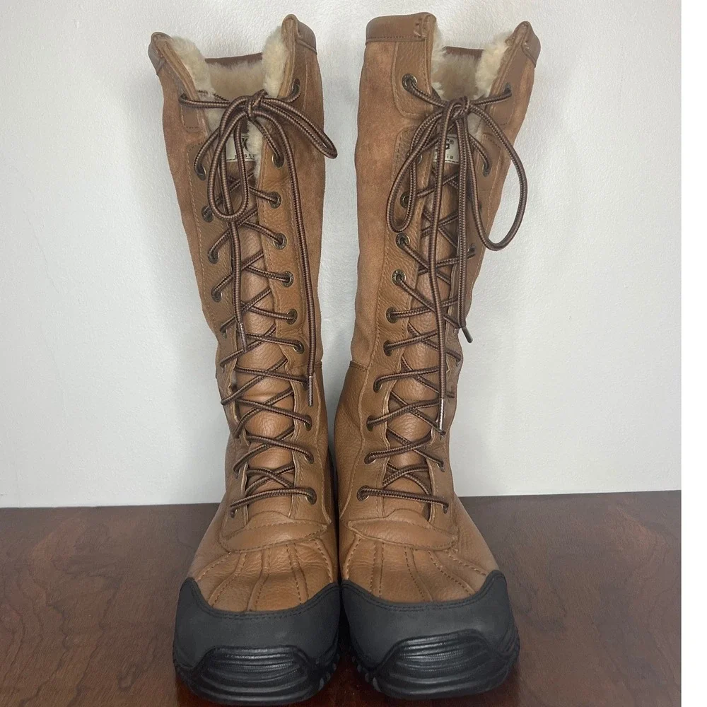 UGG Adirondack Tall Snow Boot Chestnut Women's Size 9 Waterproof Vibram 5498